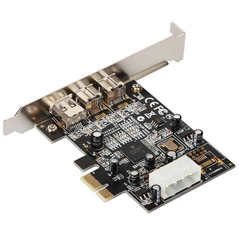 QINDIAN добавить на карту PCI Express 3 порта Firewire 1394B и 1394A PCIe 1,1x1 карта TI XIO2213B чипсет 1394 кабель карты видеозахвата