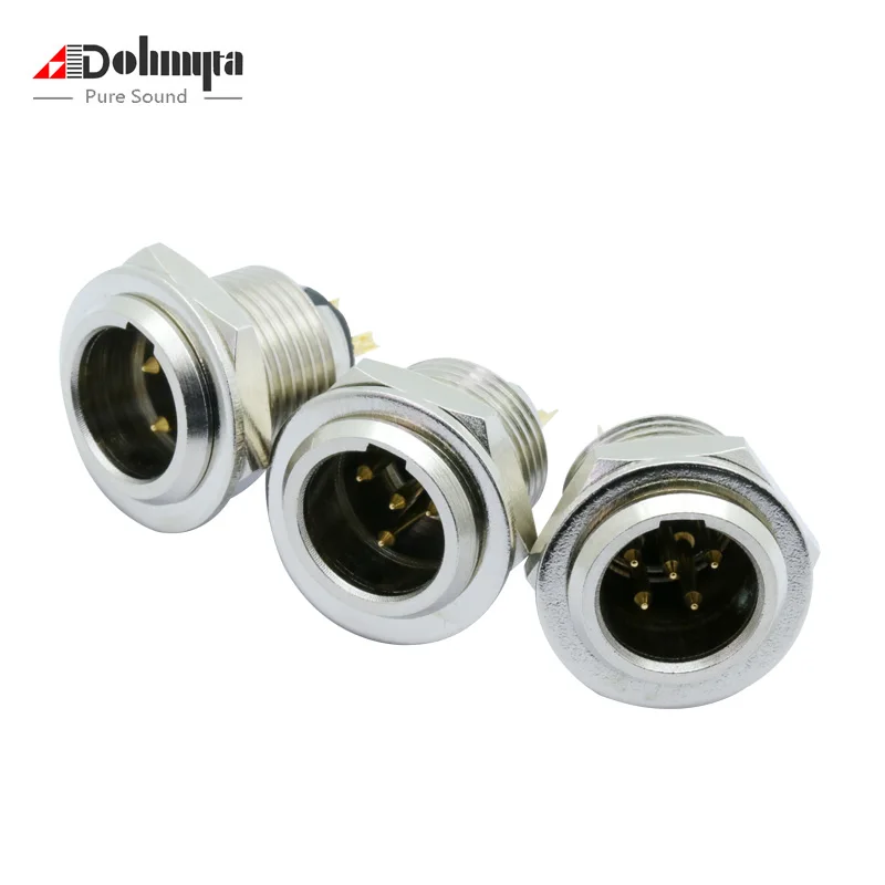 

10Pcs Mini XLR 3 4 5 Pin Male Chassis Panel Socket Plug Small XLR Audio Microphone MIC Connector