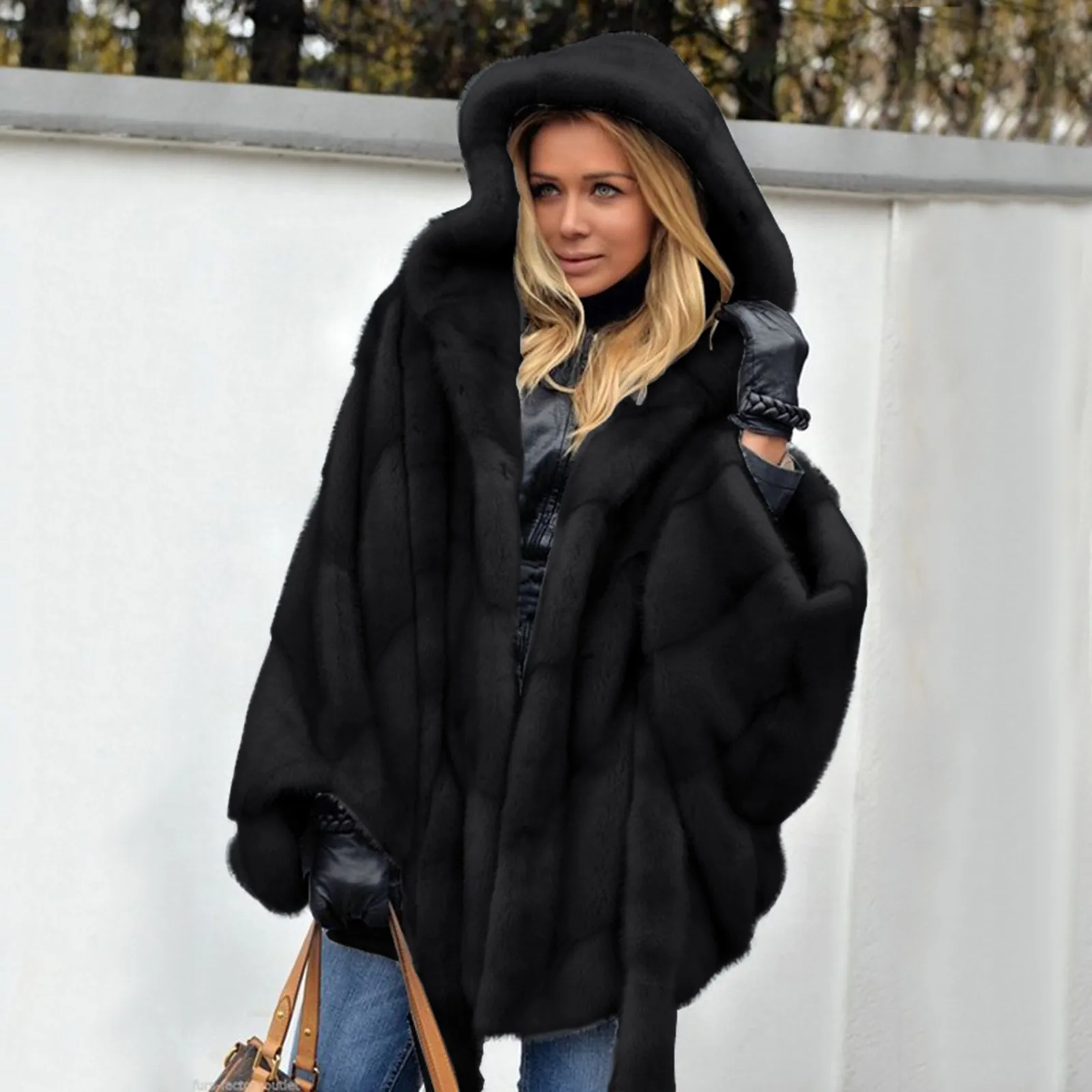 Women's Hooded Faux Fur Coat Winter Women Fashion Plus Size New Warm Long Faux Fox Fur Coats Elegant Jackets 1