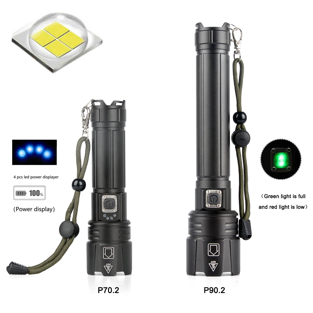 XHP90.2 супер мощный Xlamp светодиодный вспышка светильник светодиодный фонарь USB XHP70.2 лампа зум тактический фонарь 18650 26650 Перезаряжаемые Battey светильник