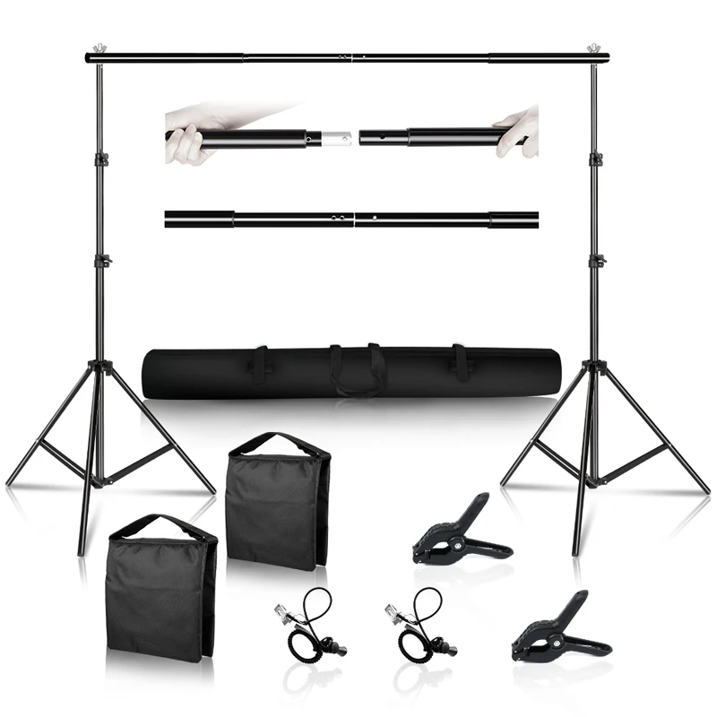 best light stand Photography Studio Backdrops Stand Portable Background Support Kit for Photo Studio Muslin Backdrops Canvas with Carrying Bag best light stand