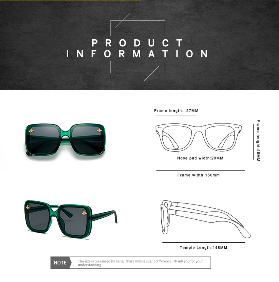 Модные квадратные солнцезащитные очки Украшенные пчелами мужские и женские роскошные брендовые дизайнерские Винтажные Солнцезащитные очки Oculos ALIKIAI