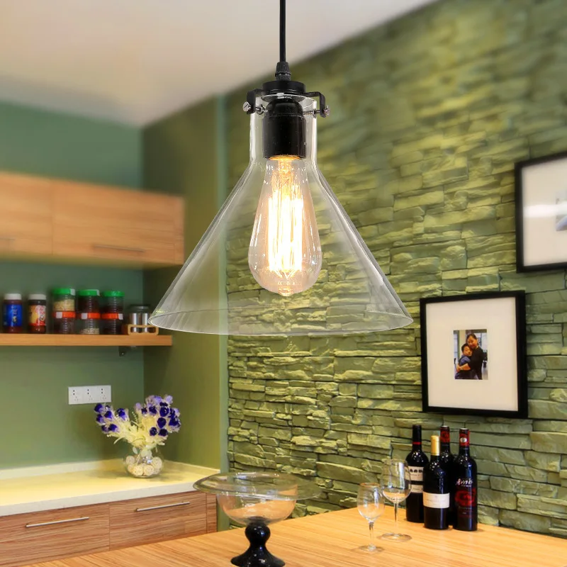 Rustic Country Glass Light Pendant Lamp Hanging Lighting lamparas de techo colgante