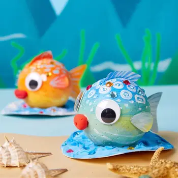 

Bubble Fish DIY Craft Kit Foam Ball Painting Drawing Tools Educational Toys Kids Kindergarten Gift