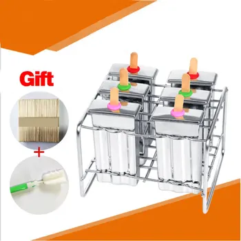 

6pcs 304 stainless steel ice cream popsicle ice pop moulds has the shelf