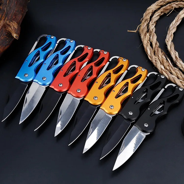 

Folding knife Camp Open Camp Multi Peeler Peeler Survive 58HRC Folding Carabiner Pocket Knife