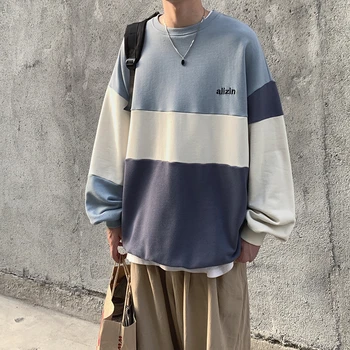 

Men Oversized Harajuku Spring Hoodies 2020 Mens Korean Fashions Patchwork Sweatshirts Male Japanese Streetwear Clothing