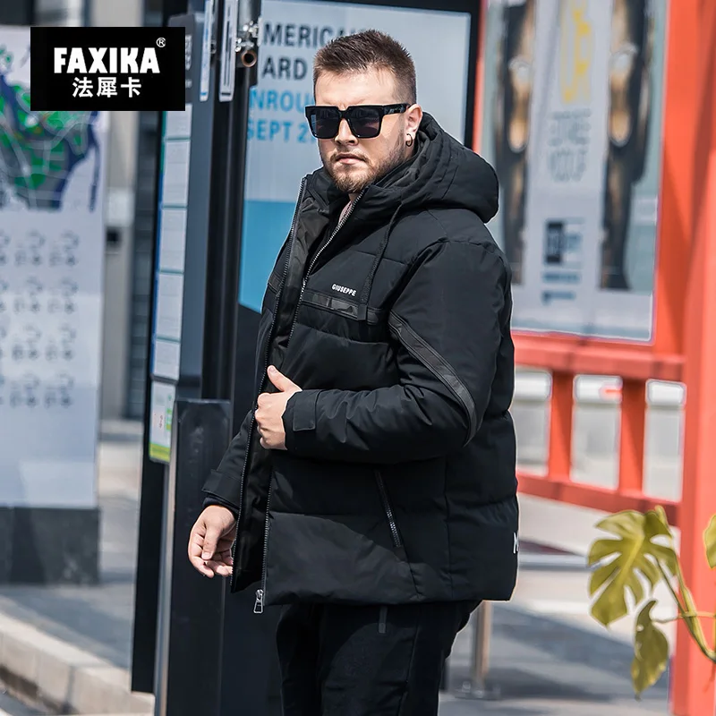 FAXIA, большие размеры, мужское зимнее пальто и камуфляжное удобрение, повышенное Хлопковое платье, более жир, чтобы согреться