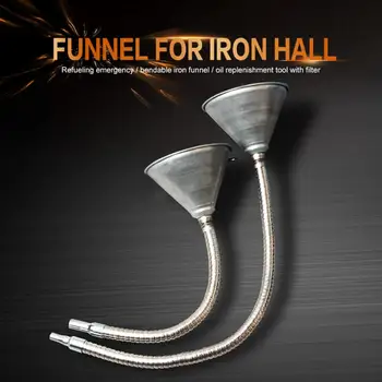 

Universal Car And Motorcycle Iron Funnel Gasoline Engine Oil Diesel Fuel Refueling Funnel Bendable With Filter