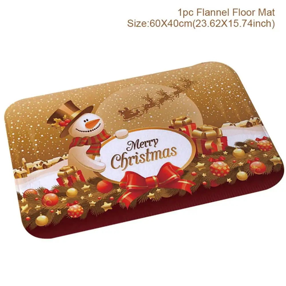 Huiran Рождество Санта Клаус Лось Снеговик фланелевый ковер Счастливого Рождества украшения для дома Рождественский подарок счастливый год - Цвет: flannel carpet 08