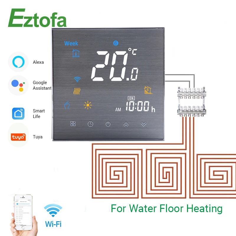 

WiFi Smart Thermostat Programmable Temperature Controller For Water Heating Smart Life Tuya APP Works With Alexa Google Home