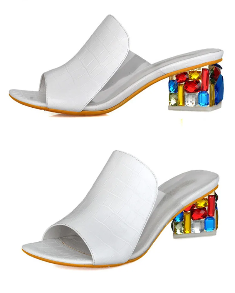Fashion Crystal Thick Heel Summer Beach Sandals Women 2020 New Peep Toe Women High Heel Sandals Platform Women Shoes VT837 (1)