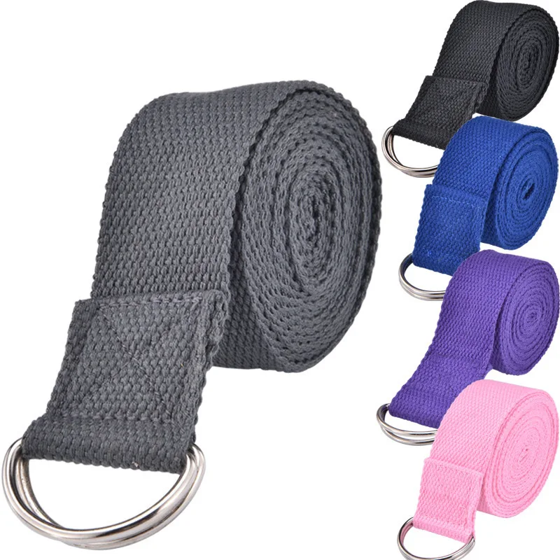 Women Yoga Stretch Strap Multi-Colors D-Ring Belt Fitness Exercise Gym Rope Figure Waist Leg Resistance Fitness Bands Yoga Belt