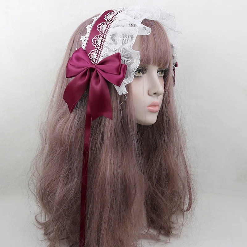 Lace Ribbon Bowknot Headband Cosplay Headdress Hair Band Lolita Maid Cosplay Hairband Accessories Anime Hair Accessories Costume Headband