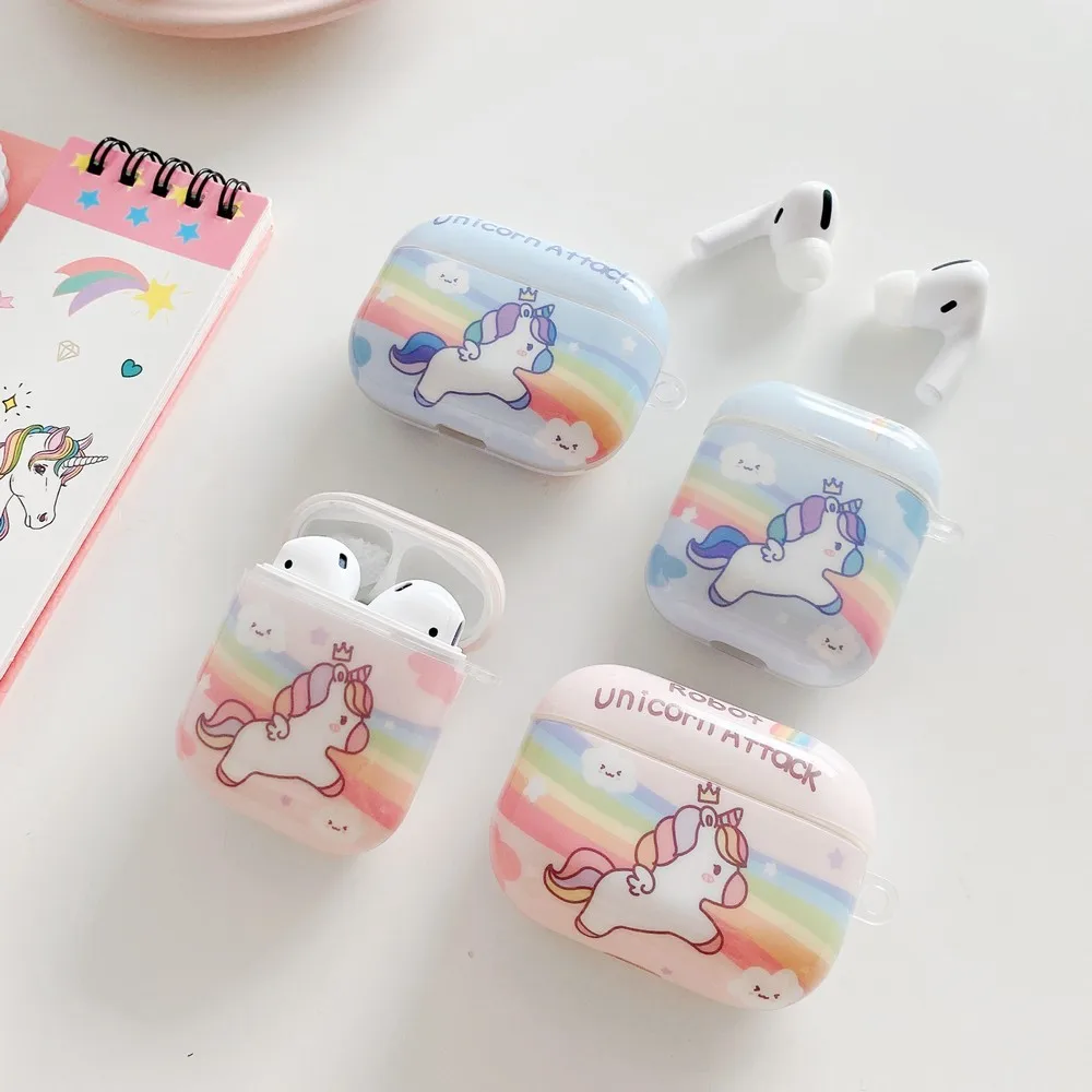 

Rainbow Unicorn Bluetooth earphone cover for Airpods 1 2 pro