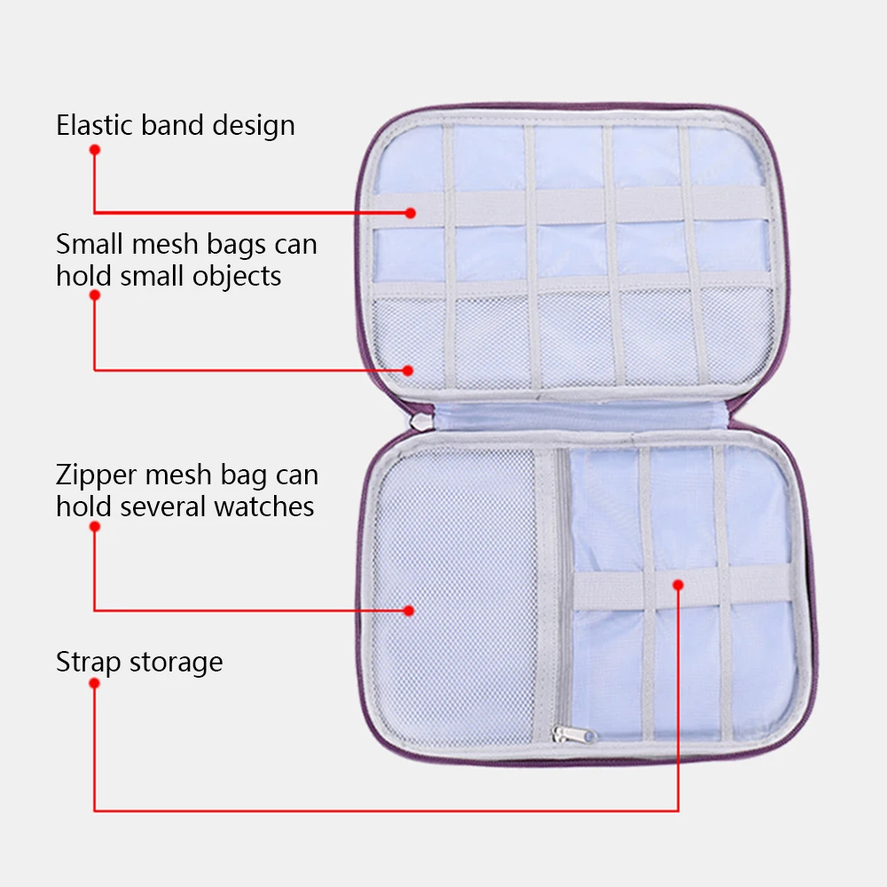 For Apple HUAWEI Xiaomi Smart Watch Strap Bag Multifunction Portable Watches Travel Case Watch Band Organizer Storage Bag Gifts
