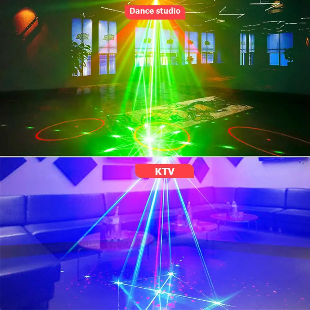 Мини лазерный свет rgb 128 шаблоны портативный лазерный проектор для сцены диско семья вечерние свет