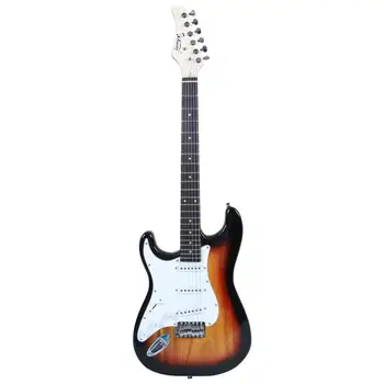 

Rosewood Fingerboard Left Hand Electric Guitar Bag Strap Paddle Rocker Cable Wrench Tool Sunset Color