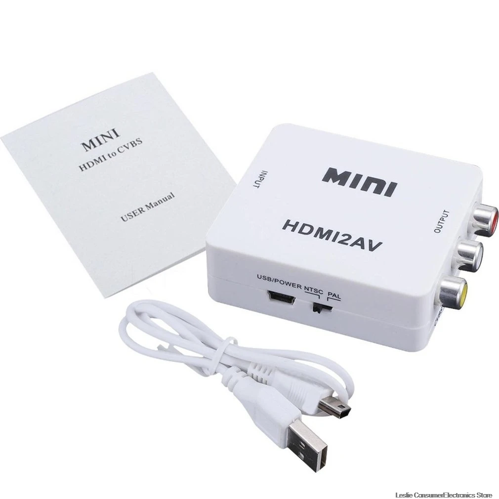 1080P Mini HDMI к VGA к RCA AV композитный адаптер конвертер с 3,5 мм аудио кабель VGA2AV/CVBS+ аудио к ПК преобразователь ТВЧ-сигналов
