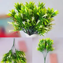 10X искусственные растения с цветами Morning glory цветы зеленый пластиковый завод поддельные листья Садоводство дом гостиница офис Декор