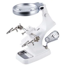 Прямая поставка светодиодный зажим для рук помощи ювелирные изделия увеличительное паяльник подставка объектив Лупа W