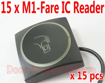 

1 Order=15 pcs of M1-Fare IC Card RFID Access Reader 13.56MHz IC Card Slave IC Scanner Size=86x86mm Small palm-size card reader