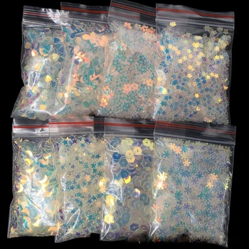 

8 Styles Epoxy Resin Colorful Sequins Aurora White Flashing Decor UV Resin Mold Pigment Jewelry Fillings Jewelry Making