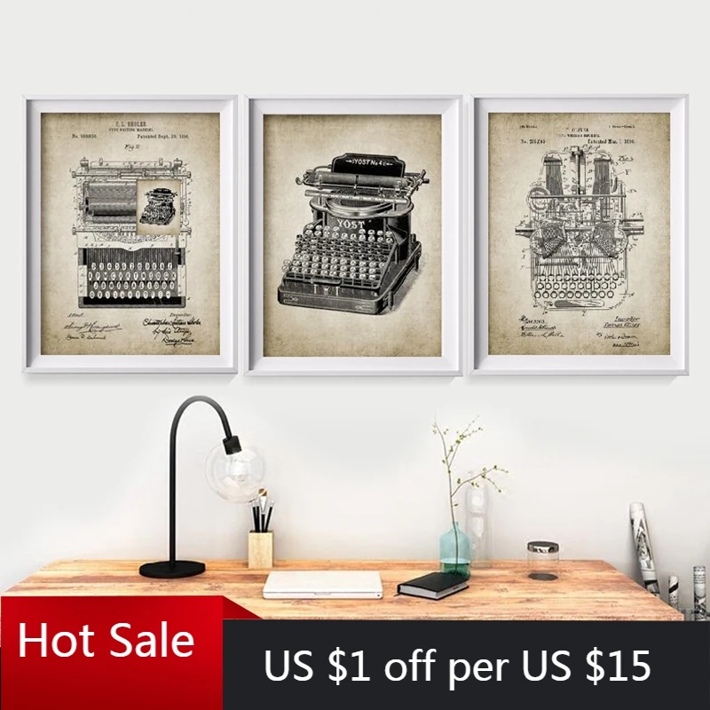 Typewriting Machine Patent Typewriting Machine Poster Typewriter Blueprint Typewriter Print Typewriter Art Typewriter Decor p308