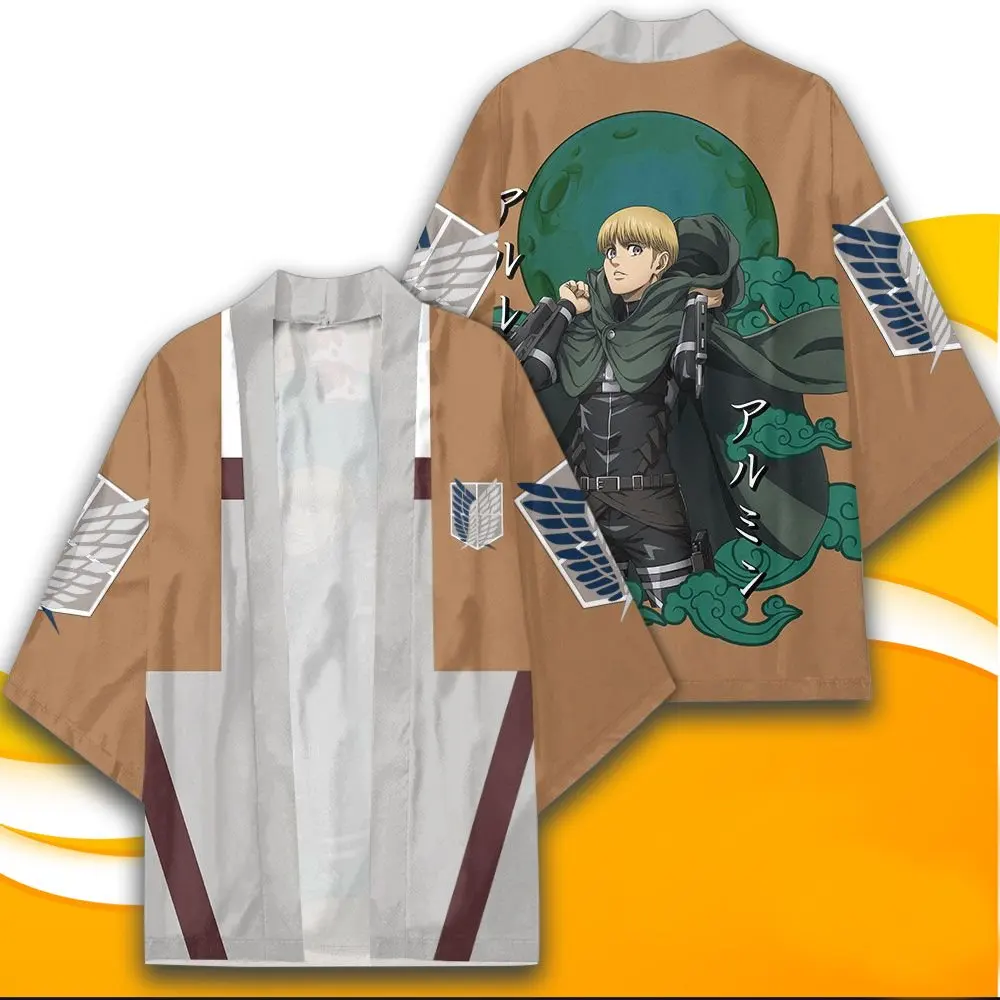 New Anime Attack On Titan Eren Jäger Cosplay Costumes Kimono Scout Regiment Symbol Haori Teens Jacket Cloak Pajama Bathrobe