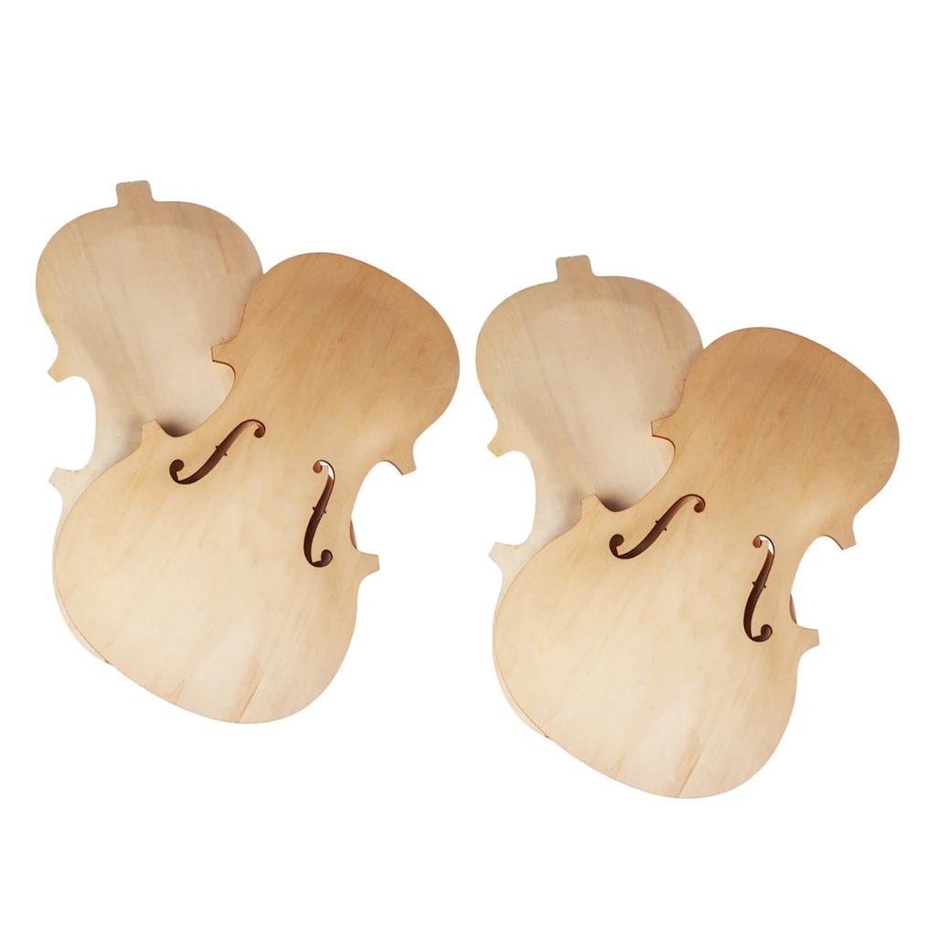 Violin Accessories 4 x Unfinished Violin Front Back Panel Kit