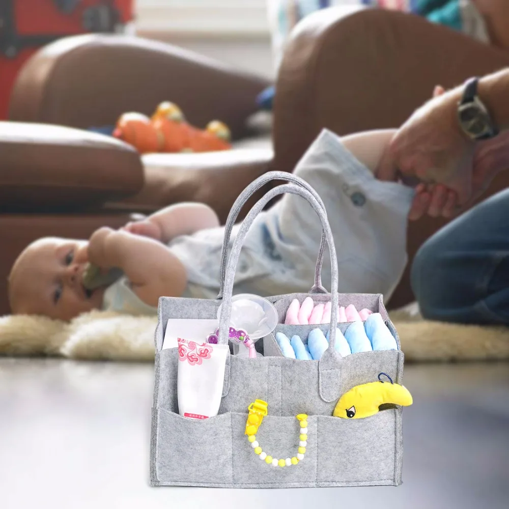 Фетровый детский органайзер, сумка для подгузников, Многофункциональный органайзер для подгузников, Детская сумка для мамы, детской коляски, сумка для хранения подгузников