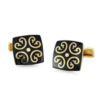 High quality French shirt cufflinks Black Red White Enamel Cuff Links Men's tie clip Cuff Links Jewelry gifts for successful men 5