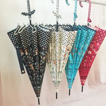 

Windproof Folding Stripe Umbrella Rain Women Long Dot Wind Resistant Umbrellas Rain Men Black Coating Lattice Business Umbrella