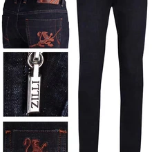 Джинсы миллиардер, хлопок, Воловья кожа, мужские, новинка, зимние, толстые, модные, теплые, удобные, с вышивкой, повседневные, с узором, на молнии