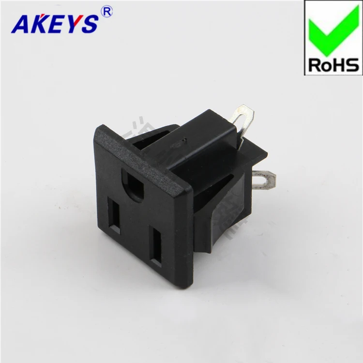 

5 PCS AC-07 SS-6B bent feet AC power outlet no ears American standard socket 10A250V DB apparatus