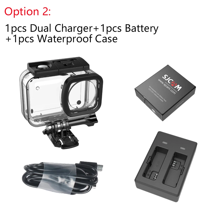 SJCAM SJ9 серии Аксессуары двойное зарядное устройство 1300mAh литий-ионная батарея водонепроницаемый чехол Коробка для SJ9 Strike/sj9 Max 4K экшн-камеры - Цвет: Option 2
