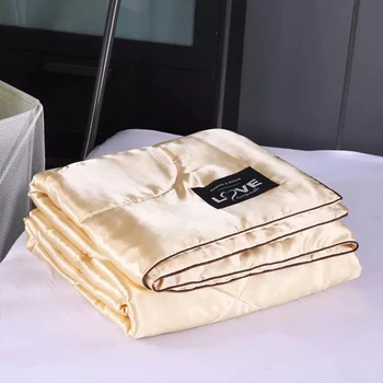 

100% silk comforter/blanket/quilt/duvet for summer&winter king queen twin size handmade bedding white/pink color free shipping