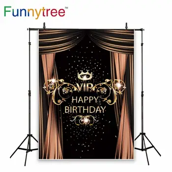 

Funnytree luxury photo background curtains crown vip 30 40 50 60 70 birthday backdrop party photocall photophone photozone props