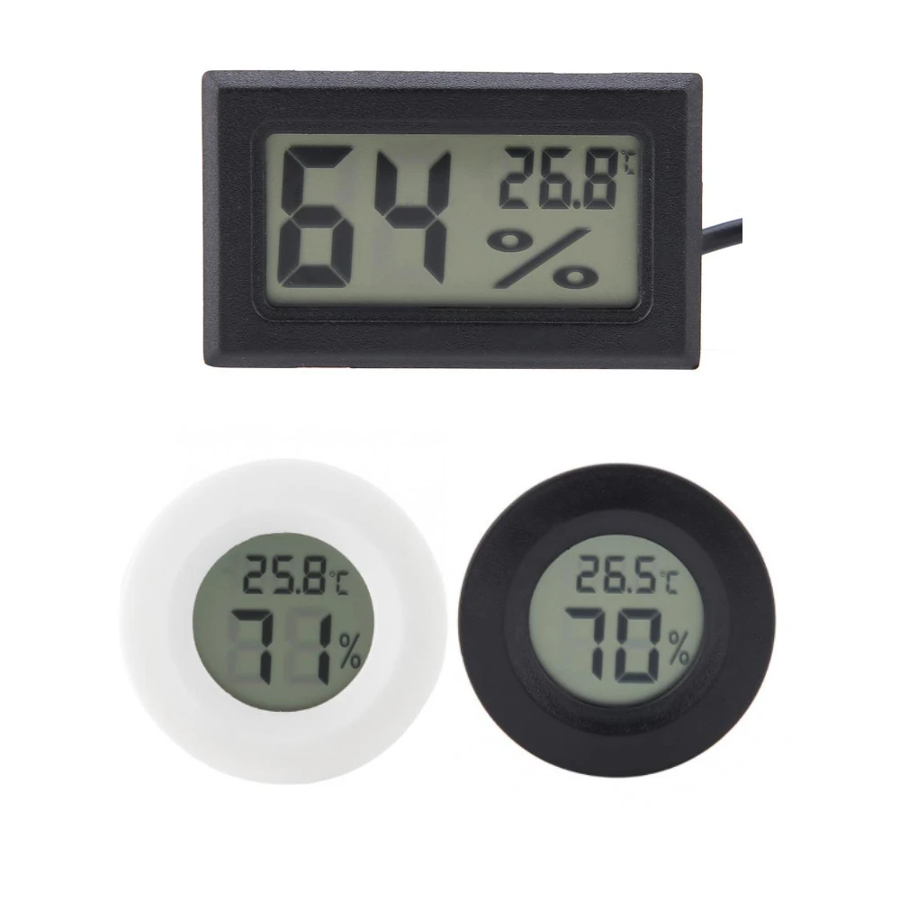 

Mini Digital LCD Indoor Outdoor Thermometer Reptile Hygrometer Round Shape Temperature Sensor Humidity Meter Hygrometer Gauge