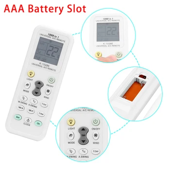 

Universal K-1028E Latest 1000 In 1 AC Remote Control for Air Conditioner Condition LCD Backlight A/C Muli Remote Control