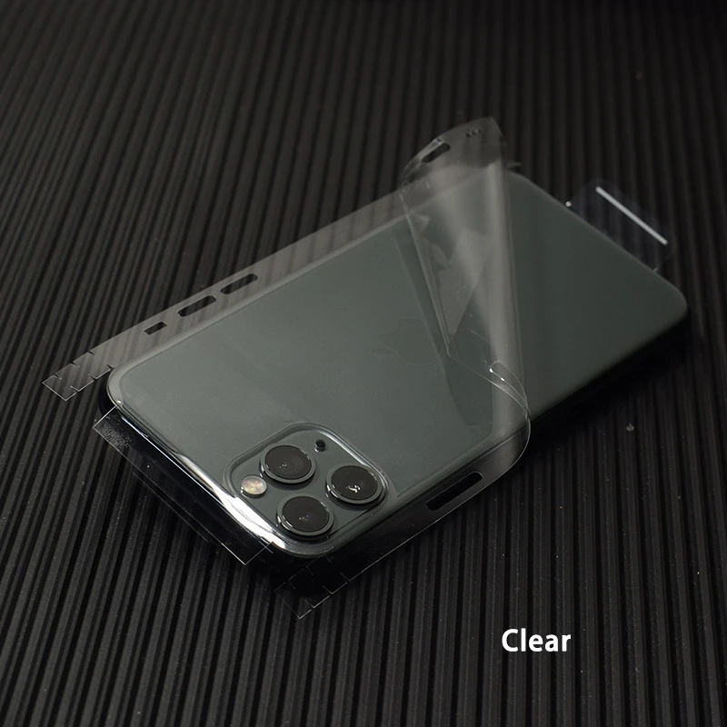 Clear Прозрачная 3D пленка из углеродного волокна, пленка для телефона, задняя наклейка для iPhone 11 Pro XS MAX XR X 8 7 6 6S Plus, прозрачная наклейка - Цвет: Clear