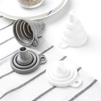 

100% Food Grade Retractable Collapsible Silicone Funnel Kitchen Supplies Household Large Funnel Large Caliber Oil Pot Funnel
