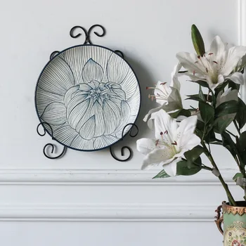 

Tableware Ceramic Dinner Plate Set Dish 10 Inch Porcelain Cute Dessert Plate Dinnerware Lotus Pendant Handicraft Plate