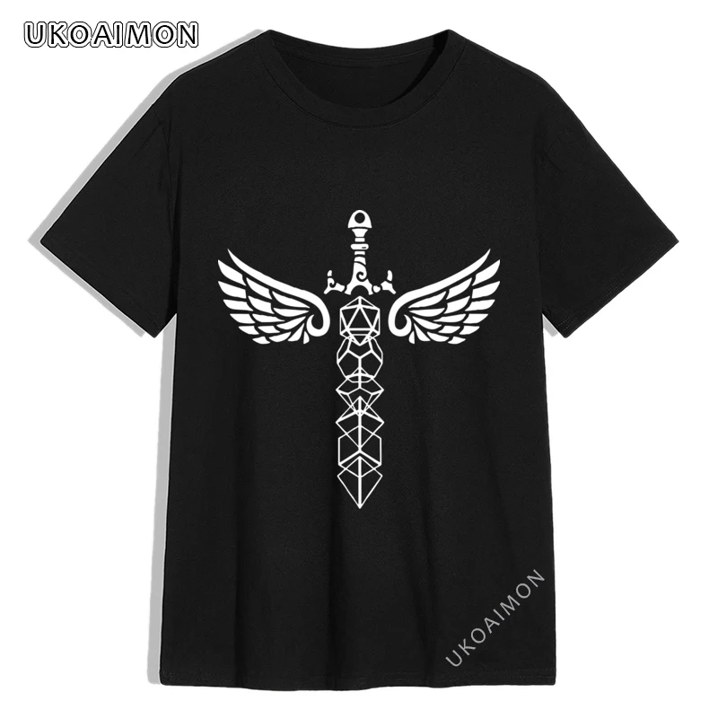 Футболка в стиле унисекс 100% хлопок с принтом меча ангела | Мужская одежда