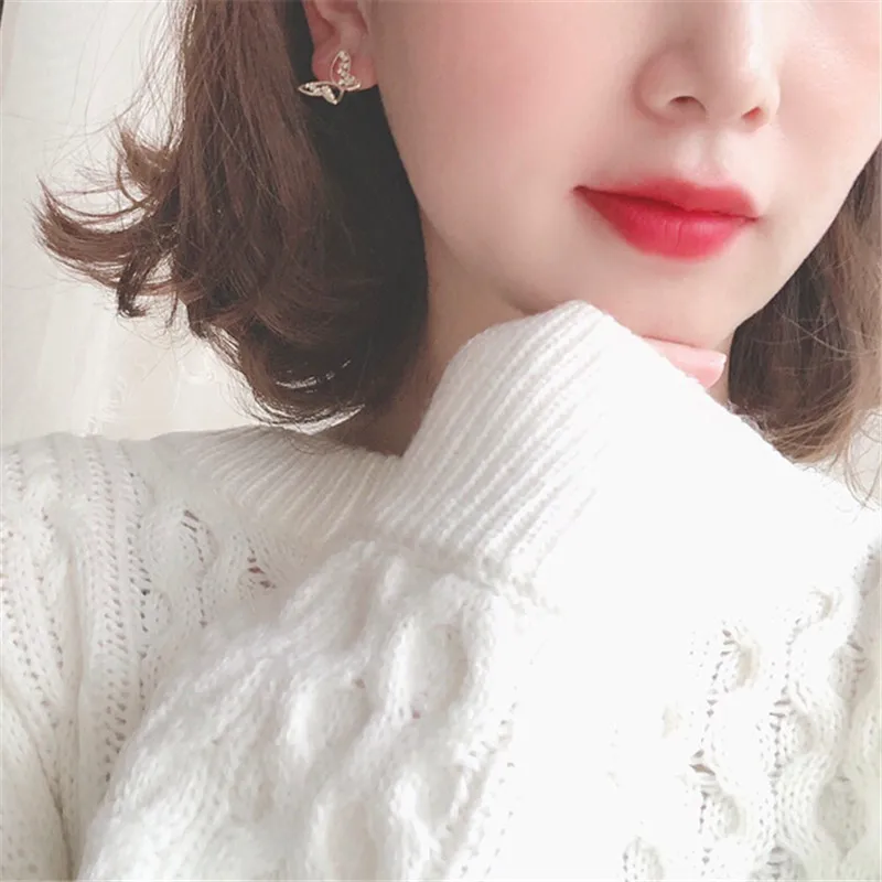 925 Sterling Silver Bohemian Golden Hollow Butterfly Earrings Women Exquisite Small Casual Jewelry Accessories Girlfriend Gift - Image 3