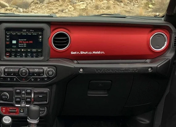 

For 8" Get In Shut Up Hold On Funny Jeep Wrangler Dashboard 4X4 4WD Off Road and Mud Truck Decal Sticker