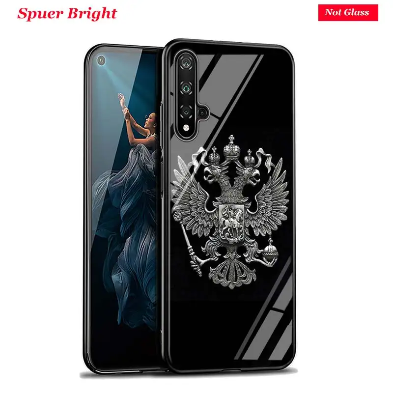 Черный чехол с национальным флагом России, эмблема для huawei Honor 10i 9X8X20 10 9 8 8A 7A 7C Pro Lite, супер яркий глянцевый чехол для телефона