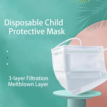 

Disposable Child Medical Mask Non Wove 3 Layer Ply Filter Kids Surgical Mask Breathable Anti-Dust Earloops Children Face Masks