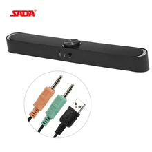 SADA USB Компьютерные Колонки со светодиодный подсветкой 3,5 мм разъем проводной Саундбар динамик для ПК мобильного телефона планшеты настольный ноутбук звуковая панель