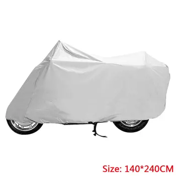 

Motorcycle Cover Waterproof Outdoor Silver 140x240CM / 55x94" Bike Scooter Rain Dust PEVA Protector Durable Portable Accessories